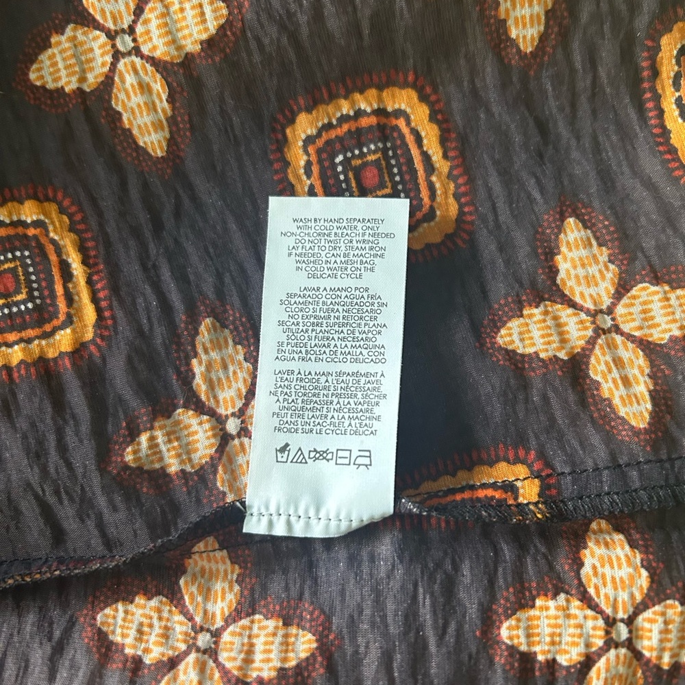 CAbi Black and Orange Geometric Blouse - Picture 4 of 6